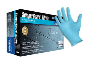 (70 Case/Full Pallet) SemperGuard Blue Nitrile Gloves (5 mil) | Industrial Grade | Case of 1000