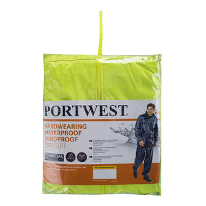 Portwest Yellow Essentials 2 Piece Rain Suit