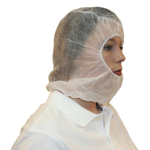(1000/Case) Disposable White Hood Bouffant Beard Cover Combo