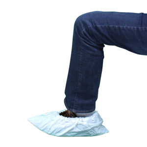 CPE Sticky Shoe Cover, White, 16