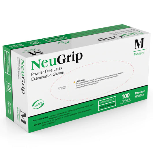 (48 Case/Full Pallet) NeuGrip Latex Exam Gloves (8 mil) | Exam Grade | Case of 1000