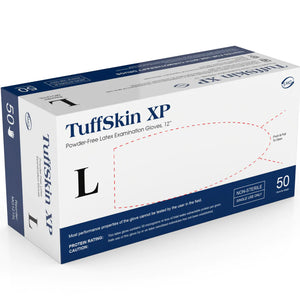 (48 Case/Full Pallet) TuffSkin XP Latex Exam Gloves (14 mil) | Exam Grade | Case of 500 (2X = 440)