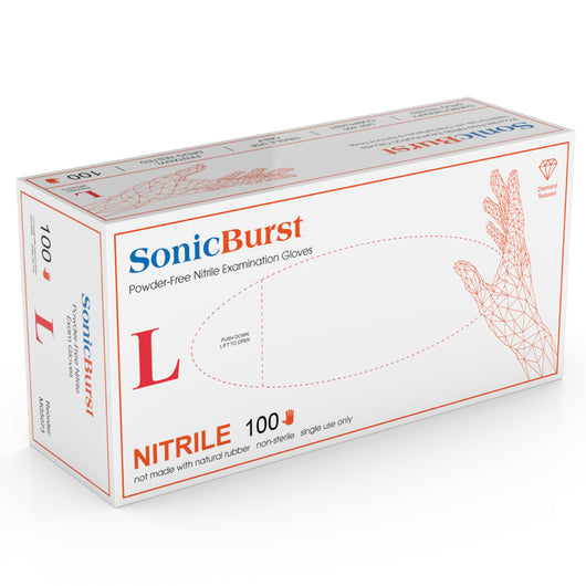 SonicBurst Diamond Textured Orange Nitrile (6.5 mil) | Exam Grade | Case of 1000 (2X = 900)