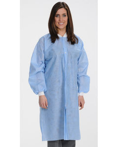 Medium Weight Knee Length Disposable Lab Coats with No Pockets