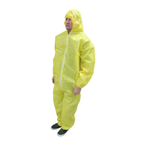 (25/Case) ProChem Zipper Front Coveralls w/ Attached Hood, Elastic Wrists & Ankles -Serged Seams