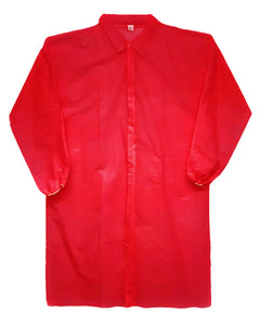 Disposable Polypropylene Red Lab Coats