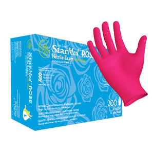 (70 Case/Full Pallet) StarMed Rose Nitrile Gloves (3 mil) | Exam Grade | Case of 2000