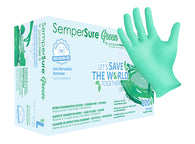 (40 Case/Full Pallet) SemperSure Green Nitrile Gloves (4 mil) | Exam Grade | 2000 gloves