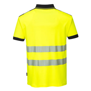 Class 2 Portwest PW3 Hi-Vis Short Sleeve Polo Shirt Yellow/Black
