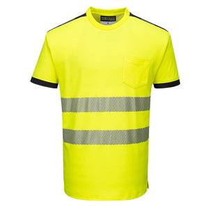 Class 2 Portwest PW3 Hi-Vis Short Sleeve T-Shirt Yellow/Black