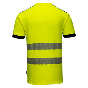 Class 2 Portwest PW3 Hi-Vis Short Sleeve T-Shirt Yellow/Black