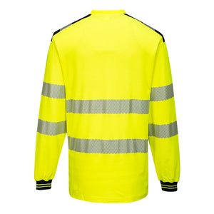 Class 3 Portwest PW3 Hi-Vis Long Sleeve T-Shirt Yellow/Black