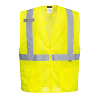 (6/Case) Class 2 Portwest Economy Mesh Zipper Vest Yellow