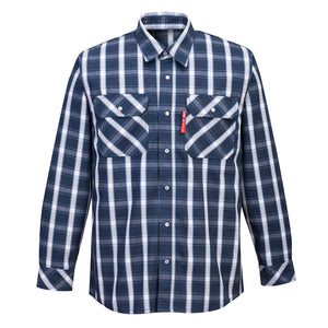 Portwest Bizflame 88/12 Flame Resistant Navy Plaid Shirt