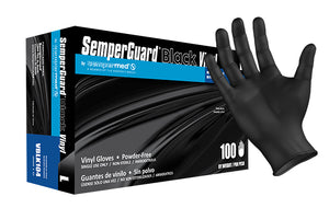 (70 Case/Full Pallet) SemperGuard Black Vinyl Powder Free (4 mil) | Industrial Grade | Case of 1000