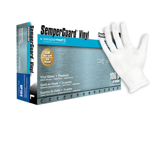 (135 Case/Pallet) SemperGuard Clear Vinyl Powdered (4 mil) | Industrial Grade | Case of 1000