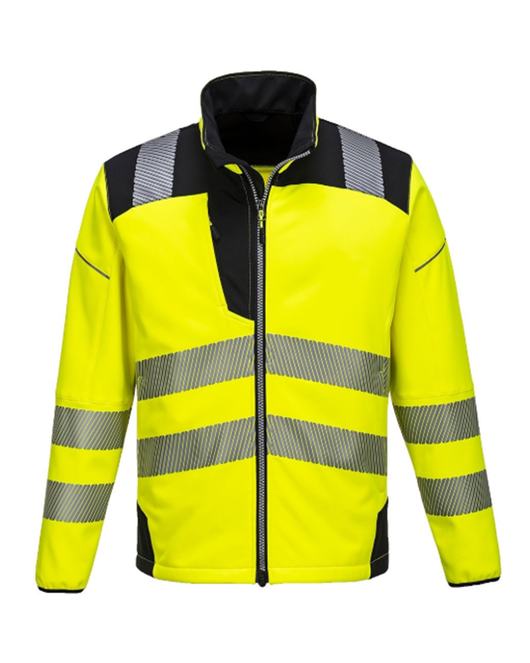 Class 3 Portwest Vision Hi Vis Yellow Black Softshell Jacket